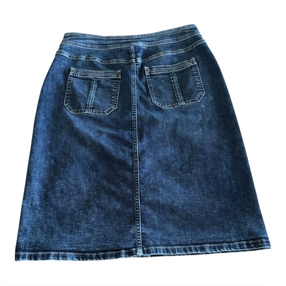 Liz Claiborne Denim Button-Front Skirt Size 6 A Line Jean Skirt - Picture 2 of 7